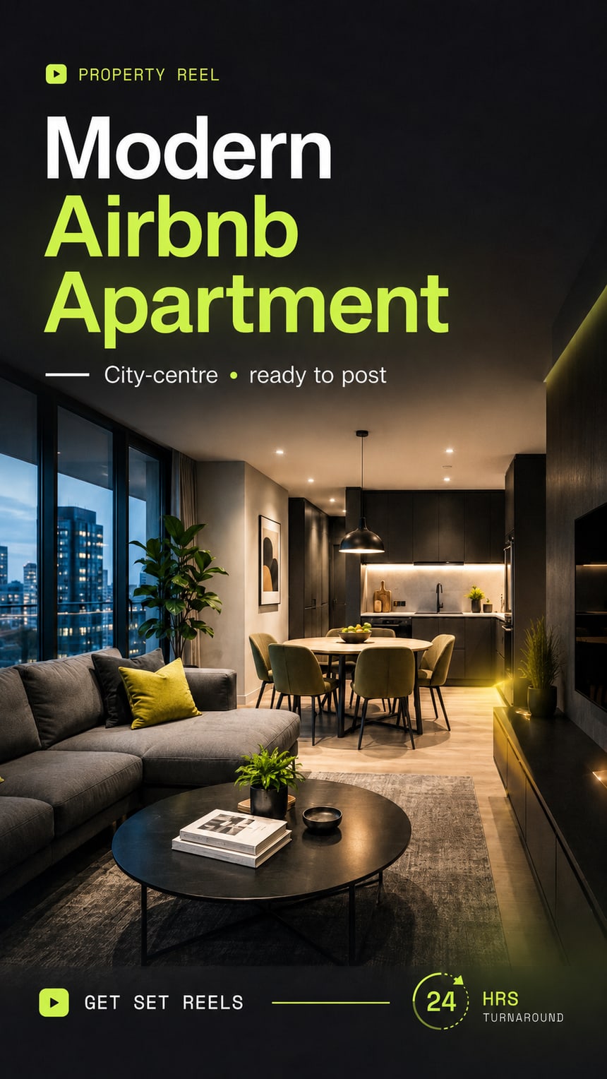 Modern Airbnb Apartment — sample property reel cover