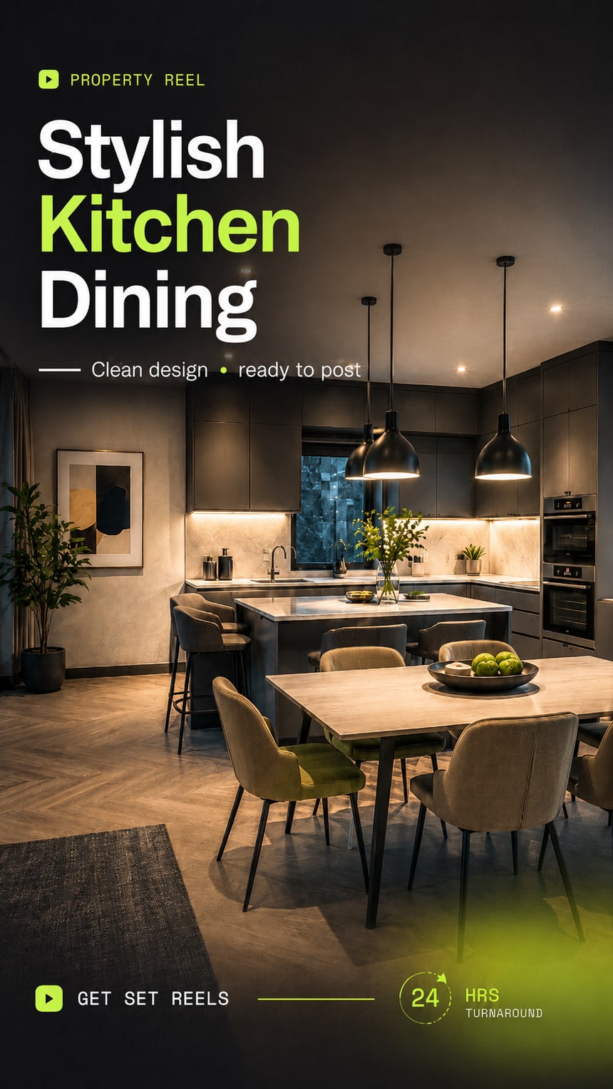 Stylish Kitchen Dining — sample property reel cover